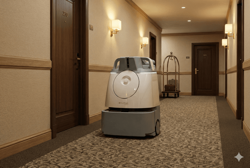 Reinigungsroboter im Hotel