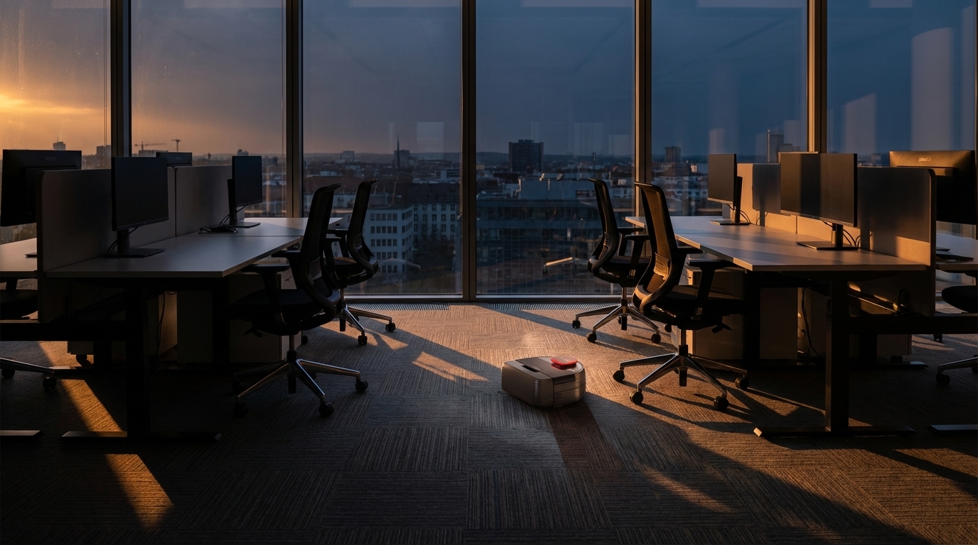 Reinigungsroboter im Büro