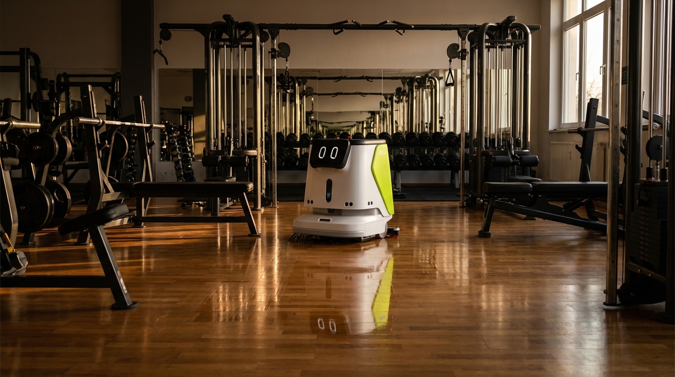 Reinigungsroboter im Fitnessstudio